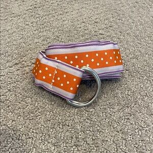 J. Crew Orange and Purple Polka Dot Belt